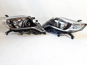 Передні фари Toyota Land Cruiser Prado 150 (рестайлінг, чорні, без AFS, під ксенон)