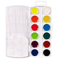 Краски акварельные из 6 флуоресцентных и 6 обычных цветов в пластиковой упаковке Творчество в упаковке 1 шт