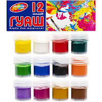 Набор детских гуашевых красок из 12 цветов по 16 мл в картонной упаковке Колорит-тон в упаковке 12 шт