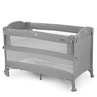 Детский прямоугольный манеж-кровать на два уровня и входом на молнии El Camino ME 1098 Perfect Gray серый