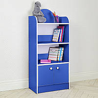 Домик этажерка для детской с полками и шкафчиком под игрушки или книги Bambi BW 207-4 Синий