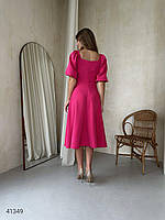 Романтична жіноча сукня міді з об'ємними рукавами на резинці з 42 по 48 розмір, фото 9