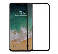 Закаленное защитное стекло на смартфон iPhone X / Черная рамка