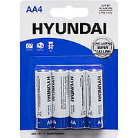 Батарейка на 1,5V HYUNDAI LR06 AA BL4 в блистере по 4 шт Alkaline 7006001 в упаковке 12 шт