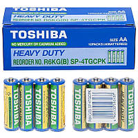 Пальчиковая батарейка на 1,5V в спайке по 4 шт Toshiba R6KD SP-4TGTE в упаковке 40 штук