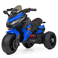 Мощный трехколесный детский мотоцикл на аккумуляторе с яркой подсветкой и музыкой Bambi M 4274EL-4 Синий