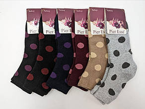 Жіночі шкарпетки махрові Pier Esse з запахом в горошок 36-40 12 пар/уп мікс кольорів