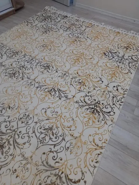 Килим білий акриловий 1.60х2.30  Туреччина прямокутний, фото 1