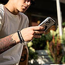 Браслет чоловічий з натурального каменю NEPTUNE RR чорний комплект TB, фото 7