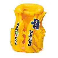 Детский спасательный жилет Intex 58660 в бассейн на 3-6 лет 18-30 кг желтый
