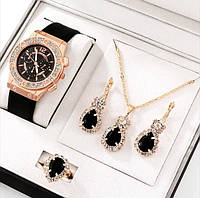 Женские часы браслет Gaiety украшенный стразами + набор украшений