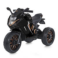Детский трехколесный электрический мотоцикл с музыкой и светом передних фар Bambi M 5050EL-2 Черный