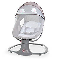 Укачивающий центр шезлонг 3 в 1 для новорожденных с пультом и москитной сеткой Mastela 8106 Бежево-розовый