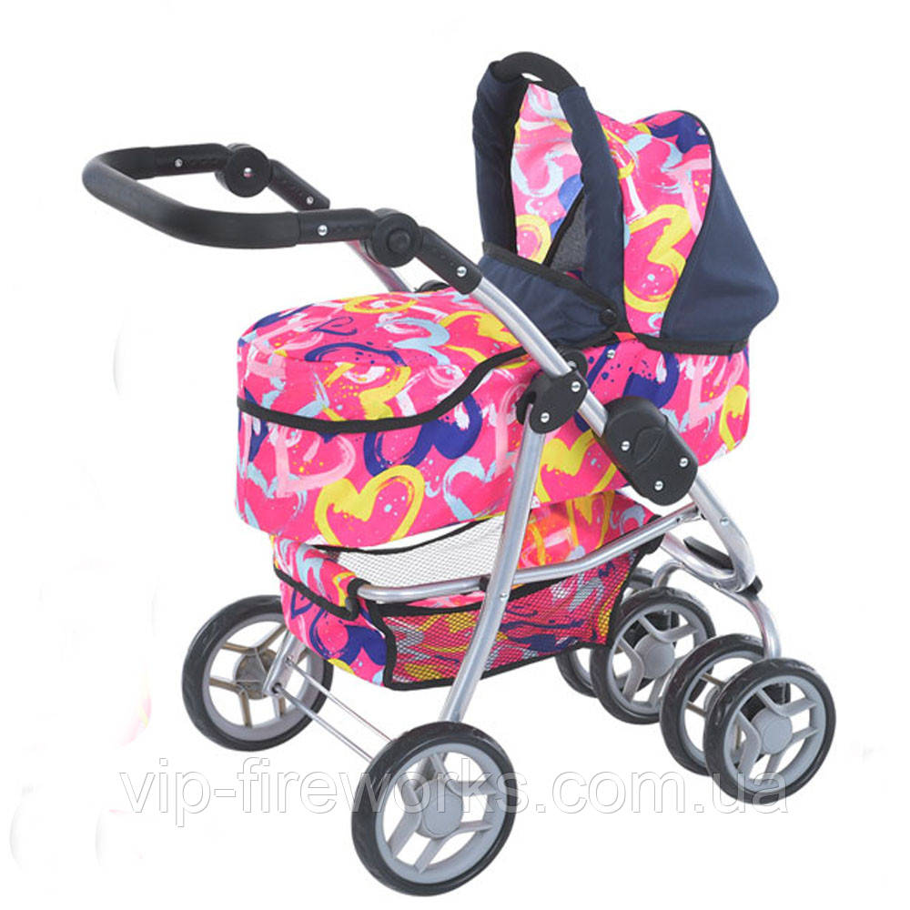 Детская коляска для кукол на поворотных колесах с люлькой - переноской и корзиной Melogo 9662M - фото 1 - id-p1958323150