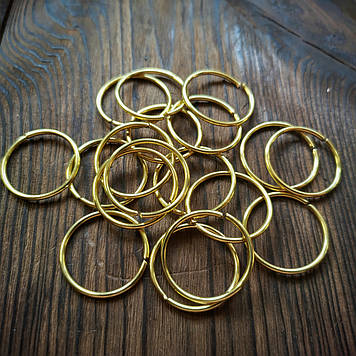 Латунні з'єднувальні кільця з дроту 1.5 мм, кільце 18 мм