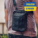Сумка через плече чоловіча STRYKER з тканини тактична чорна А, фото 2