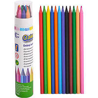 Цветные карандаши в тубусе 12 цветов эластичные CR-888T в упаковке 3 шт