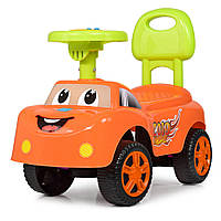 Детская каталка-толокар с сигналом на руле и высокой спинкой Bambi M 4073-7 Оранжевый