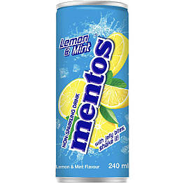 Mentos Drink Lemon & Mint Безалкогольний напій зі смаком лимона і м’яти та желейними шматочками 240ml