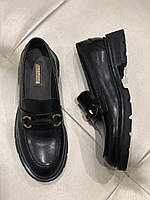 Туфли лоферы кожаные женские черные стильные туфли на каждый день PY358A-53A Anemone 2888