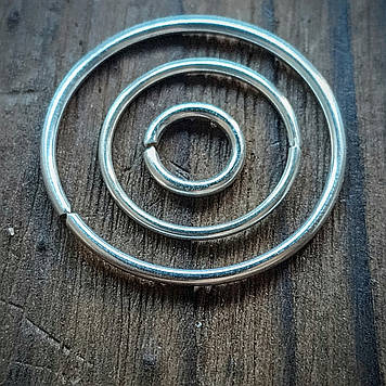 Посріблені мідні з'єднувальні кільця з дроту 1,2 х 8 мм