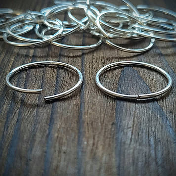 Посріблені мідні з'єднувальні кільця з дроту 1,2 х 14 мм