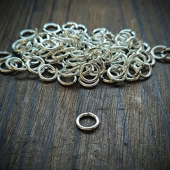 Посріблені з'єднувальні кільця 1,0 - 1,2 мм