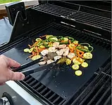 BBQ grill sheet гриль мат портативний антипригарним покриттям 33 Х 40 см для овочів, м'яса, морепродуктів, фото 4