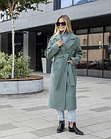 Элегантное молодежное женское демисезонное пальто "Мюнхен", оливка