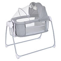 Приставная кроватка для новорожденных с москитной сеткой и таймером Mastela 8901 Серый