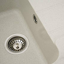 Гранітна мийка для кухні Platinum 7850 VERONA матова Біла в крапку, фото 2