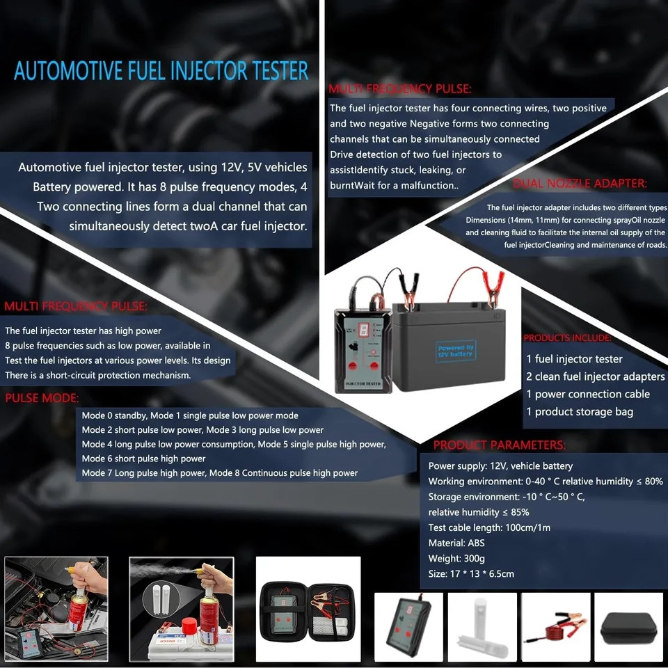 Набор для очистки и проверки топливных форсунок INJEKTOR TESTER (12В, кейс) - фото 6 - id-p1958351699