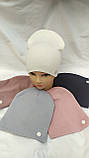 Шапка підліткова, подвійна в'язка, фото 3