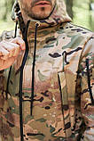 Костюм тактичний Softshell вітрозахисний водонепроникний з капюшоном колір мультікам, розмір XL, фото 7