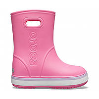 Резиновые сапоги детские Crocs Kids Crocband Rain Boot Pink Lemonade / Lavender 10/27/17.5 см