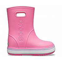 Резиновые сапоги детские Crocs Kids Crocband Rain Boot Pink Lemonade / Lavender 2/33.5/21.5 см