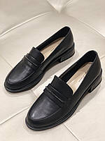 Слиперы женские кожаные черные туфли на низком ходу 18J1387-08D-6365 Lady Marcia 2893