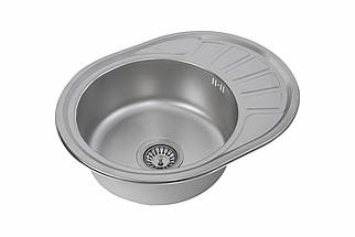 Кухонна мийка з нержавіючої сталі Platinum САТИН 5745 (0,6/170 мм), фото 6
