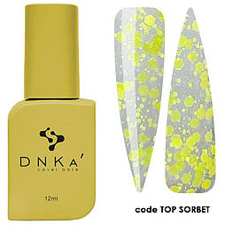 Фінішне покриття для нігтів DNKa’ Top Sorbet, 12 мл