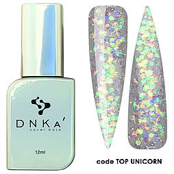 Фінішне покриття для нігтів DNKa’ Top Unicorn, 12 мл