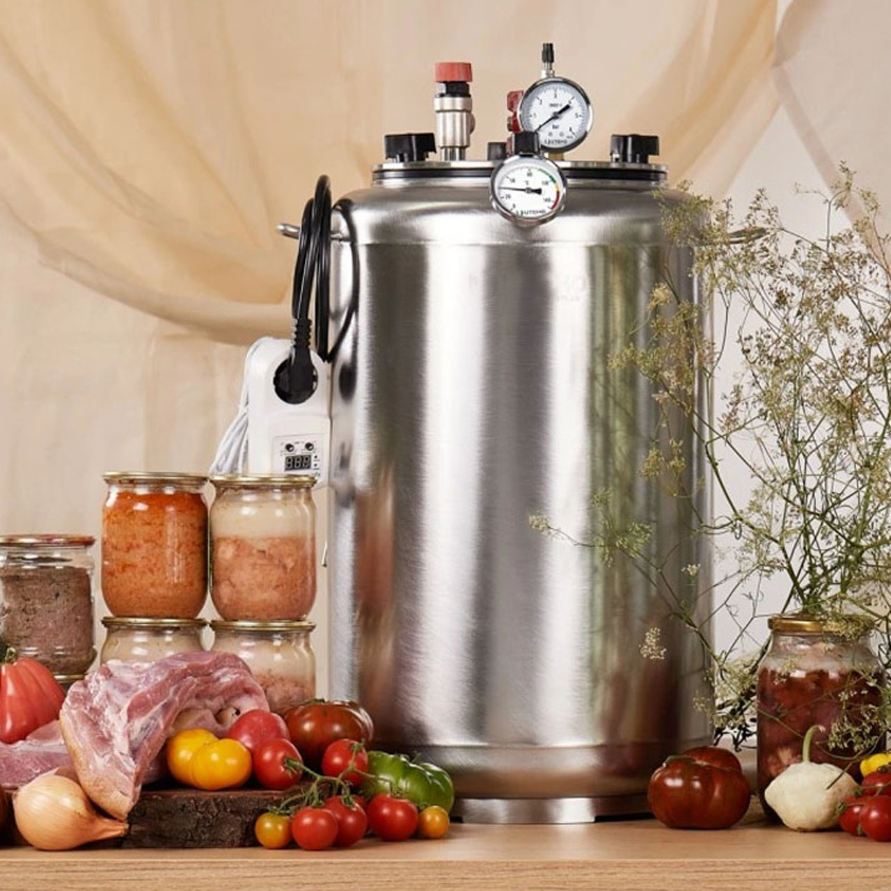 Автоклав для тушкування електричний на 24 банки по 0,5 л (неіржавка сталь)