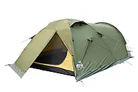 Походная 3-местная палатка | Туристическая палатка с защитной юбкой | Tramp Cave 3 V2 TRT-021-green