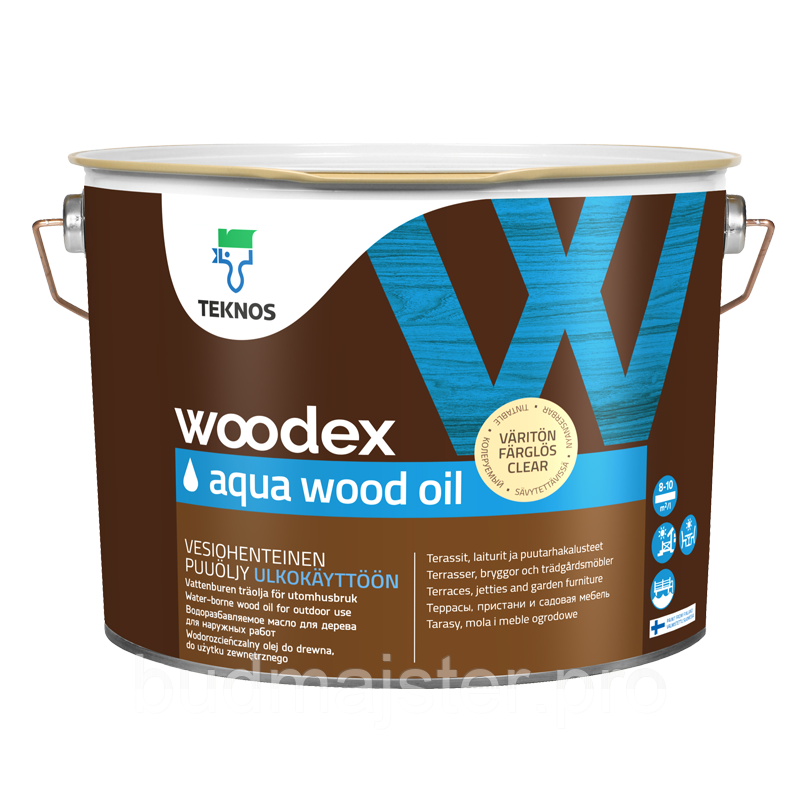 Олія Teknos WOODEX AQUA WOOD OIL, 9 л.