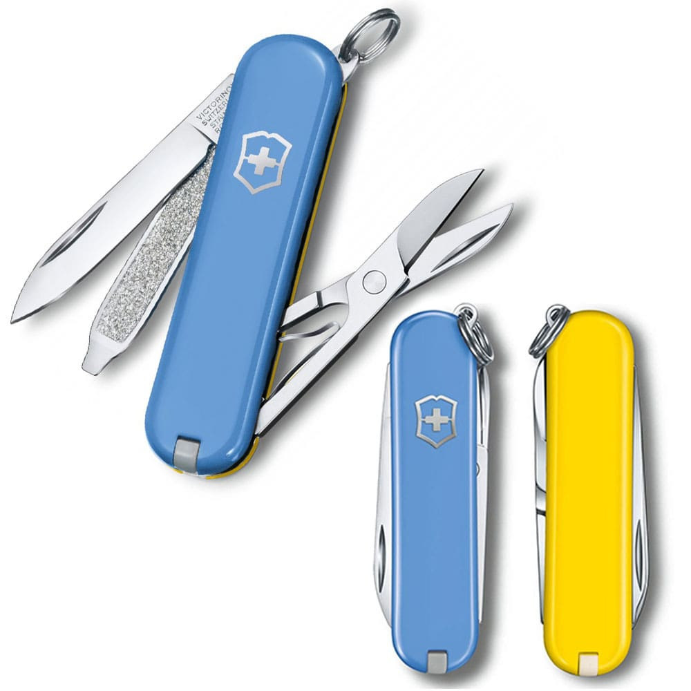 Швейцарський складаний ніж Victorinox CLASSIC SD UKRAINE блакитно-жовтий 0.6223.28G.8, фото 1