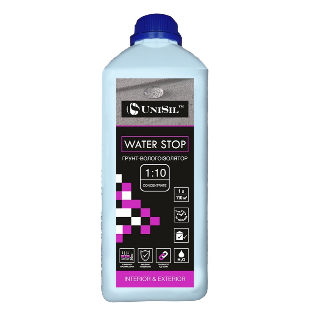 Ґрунтовка UNISIL Water Stop (концентрат 1:10), 1 л (1391435887)