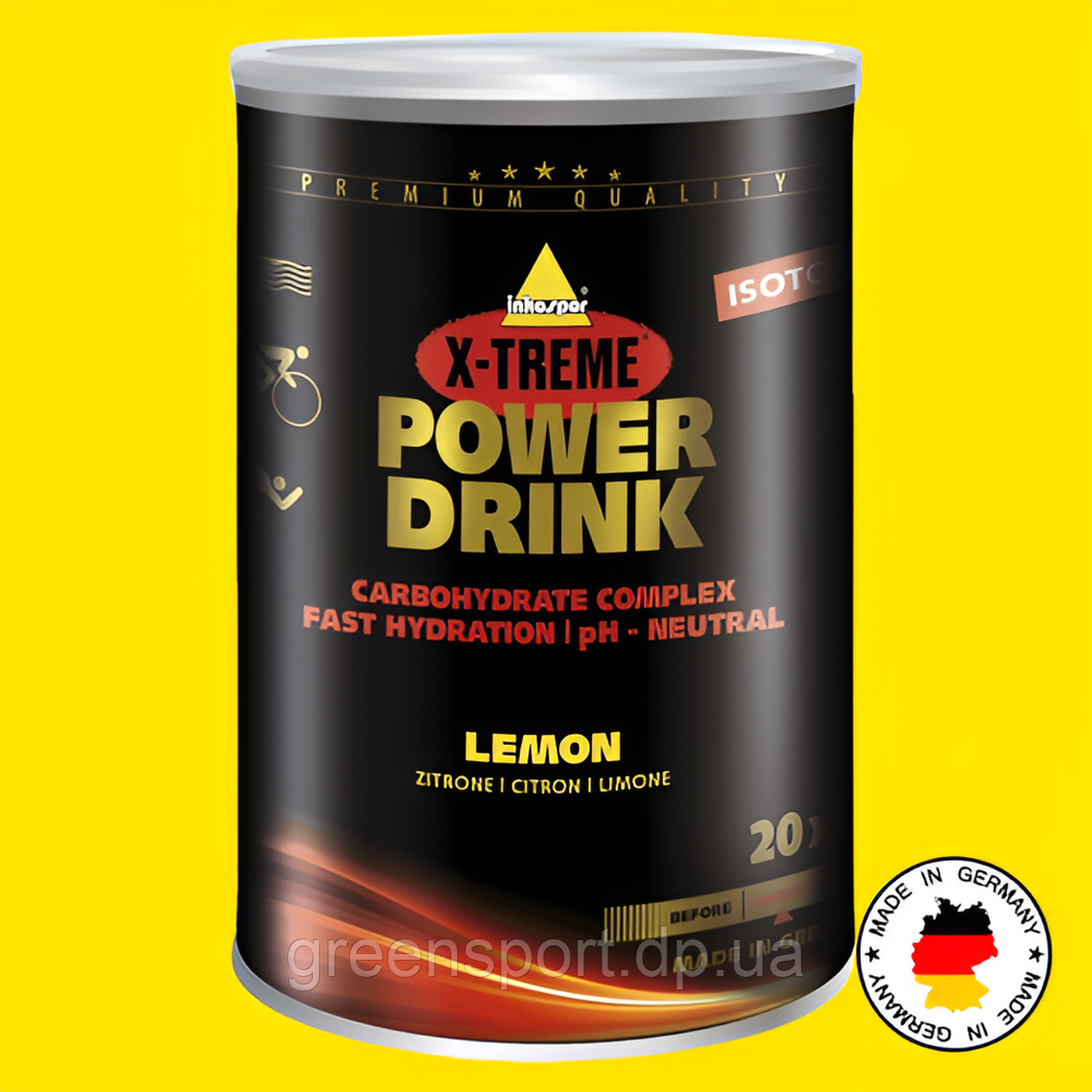 Inkospor Power Drink 700 г, изотоник, энергетик, комплекс углеводов, витаминов и электролитов, вкус лимон - фото 1 - id-p546674697