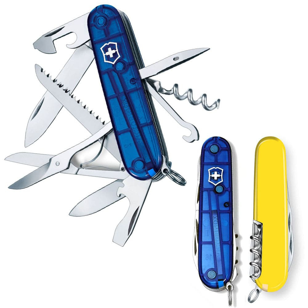Швейцарський складаний ніж Victorinox HUNTSMAN UKRAINE синьо-жовтий 1.3713.T2.8