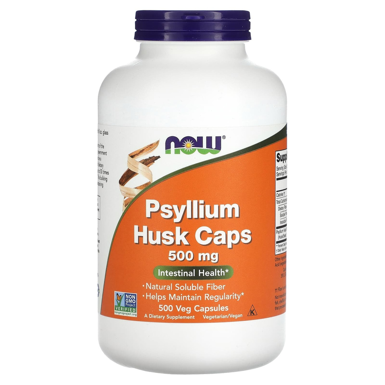 Now Foods, Псиллиум, Оболочка семян подорожника в капсулах, Psyllium Husk Сaps 500 мг, 500 растительных капсул - фото 1 - id-p1113703910