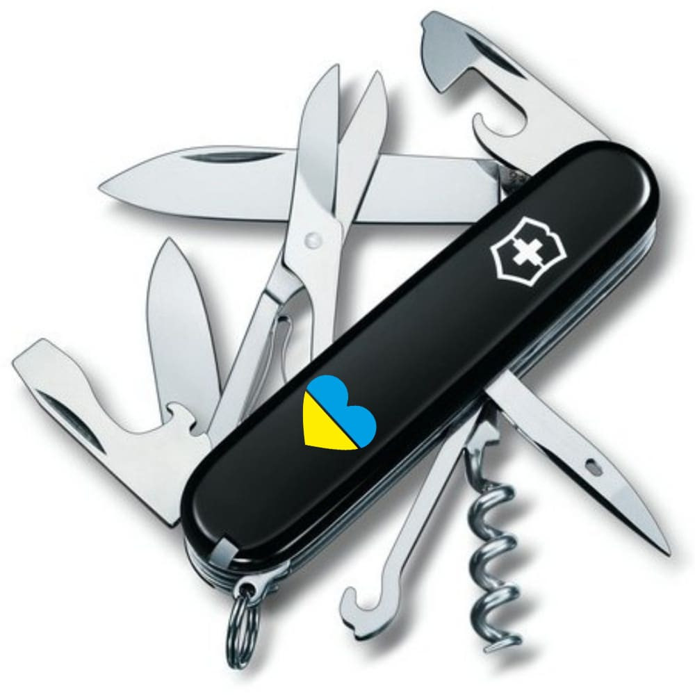 Швейцарський складаний ніж Victorinox CLIMBER UKRAINE Серце синьо-жовте 1.3703.3_T1090u