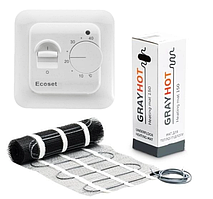 Двожильний нагрівальний мат GrayHot (0,9 м2) з терморегулятором RTC 70.26